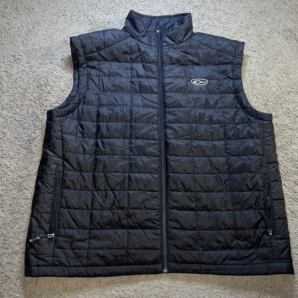 Drake Waterfowl Men's Puffer Vest Full Zip Size XL Quilted Black